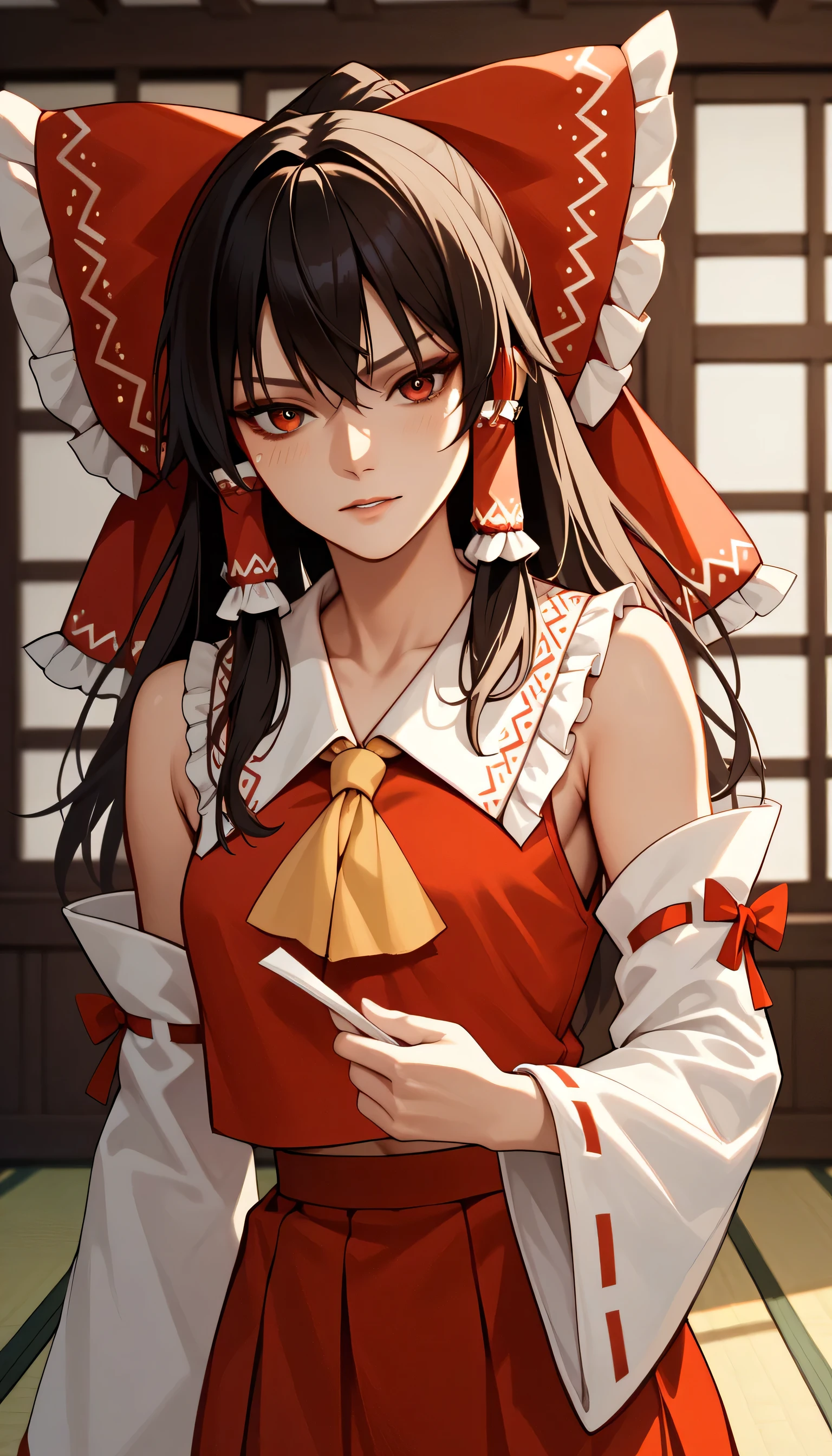 highres booru, 1girl, solo, hakurei reimu, 