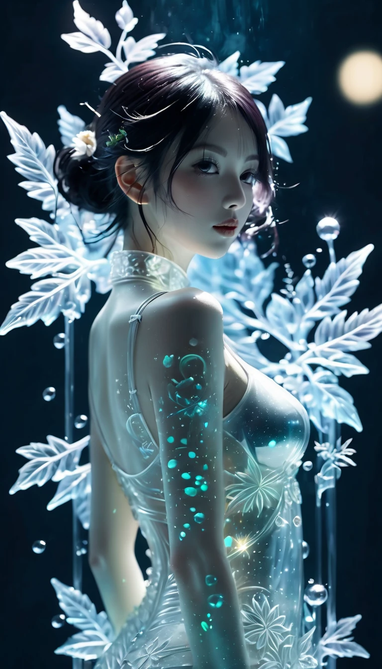 ,bail_ice_sculpture,A girl made of ice,Solitary,transparent,slim,In winter,Set,
sketch,Minimalism,pencil drawing,Clear lines,(Double contact:1.5),Exquisite ornaments,Kuinji,(Upper thigh shot:1.3),full-body shot,Low angle shot,(Tattoo:1.3),Tyndall effect,Soft Focus,4K,HDR,
[HDR:0.9],Acid Graphics,Plant 1girl,Fantasy artwork,[Detailed and vivid face:0.33],[Outerwear dress:0.15],[Korean Pop:0.417],[Upturned buttocks:0.4],masterpiece,(trash-polka Tattoos:1.4),(Translucent luminous body:1.3),Simple design,Silhouette of a beautiful woman and a glowing,Shadow World,精妙绝伦的艺术masterpiece,((White background 1.5)),
(Suspenders:0.6),