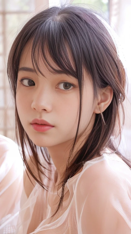 1girl, moyou, Young Gravure Idol, White skin, Bangs hairstyle