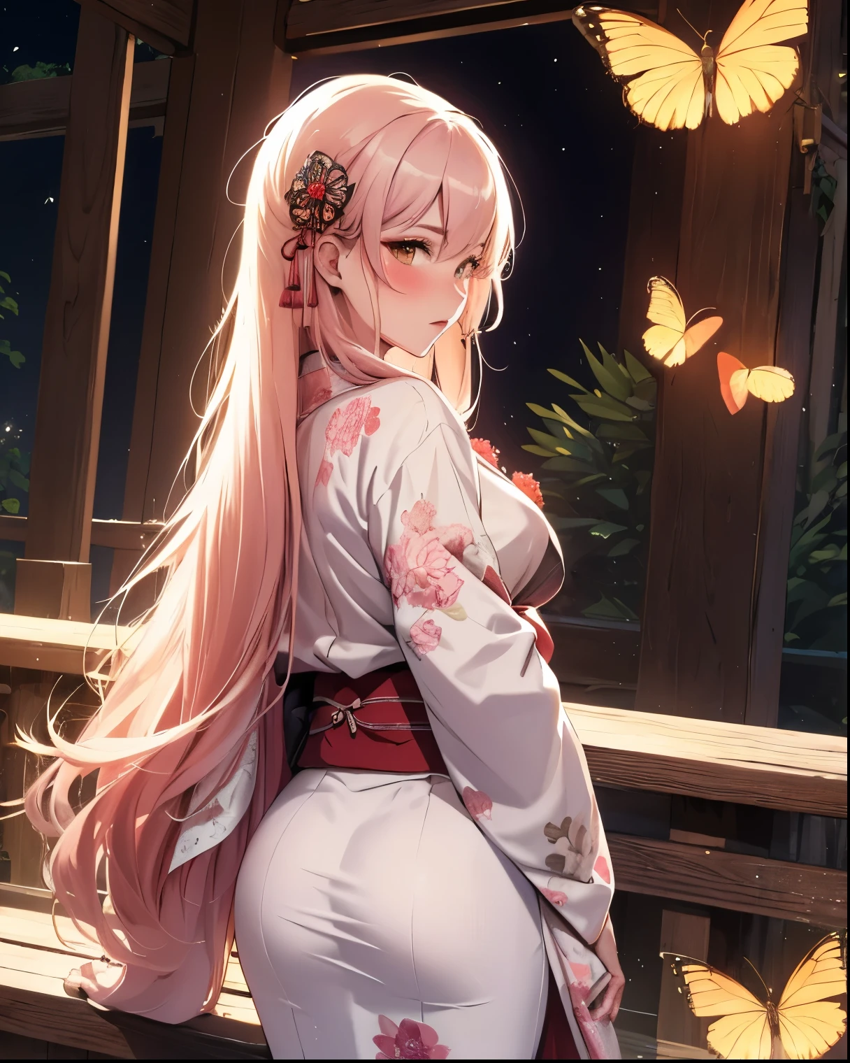 Kitsuné Priestess, Yae Miko, Genshin Impact, pelo rosa, sensual, sexy, orejas de zorro, seductora, breast, ass, japanese temple,
Monte nevado. Fuji,Bajo el cielo nocturno estrellado,espectacular,Panoramic figures