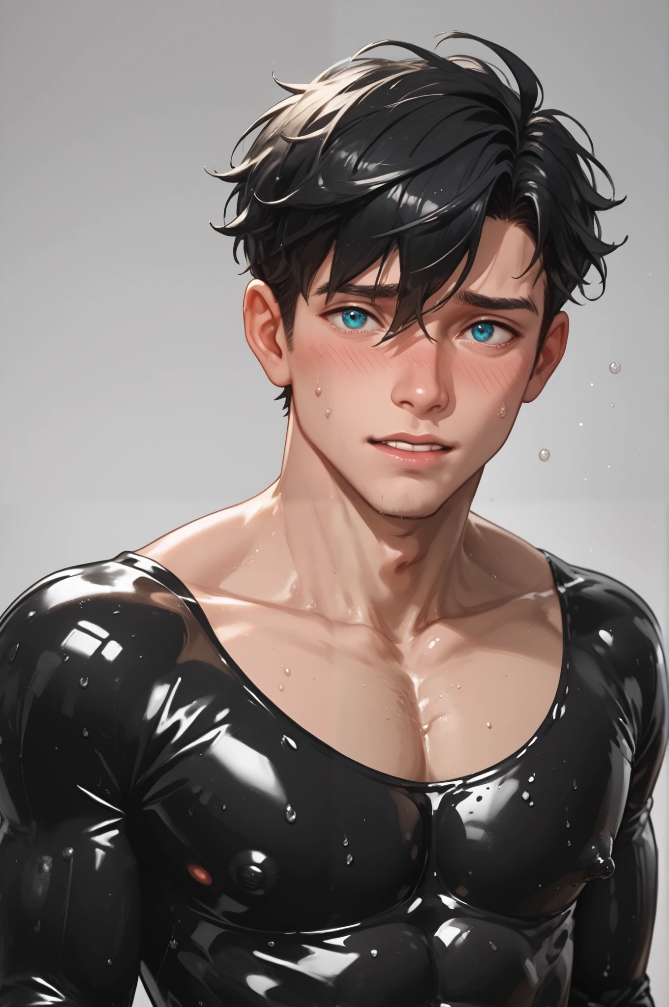 Nervous shy twink getting brainwashed as black latex living slime covers his naked body up to his hair, violently engering his body making him a drone as it covers him whole like a symbiotic infection slivering its way into his mouth as his eyes roll into his head as his mind is rewritten