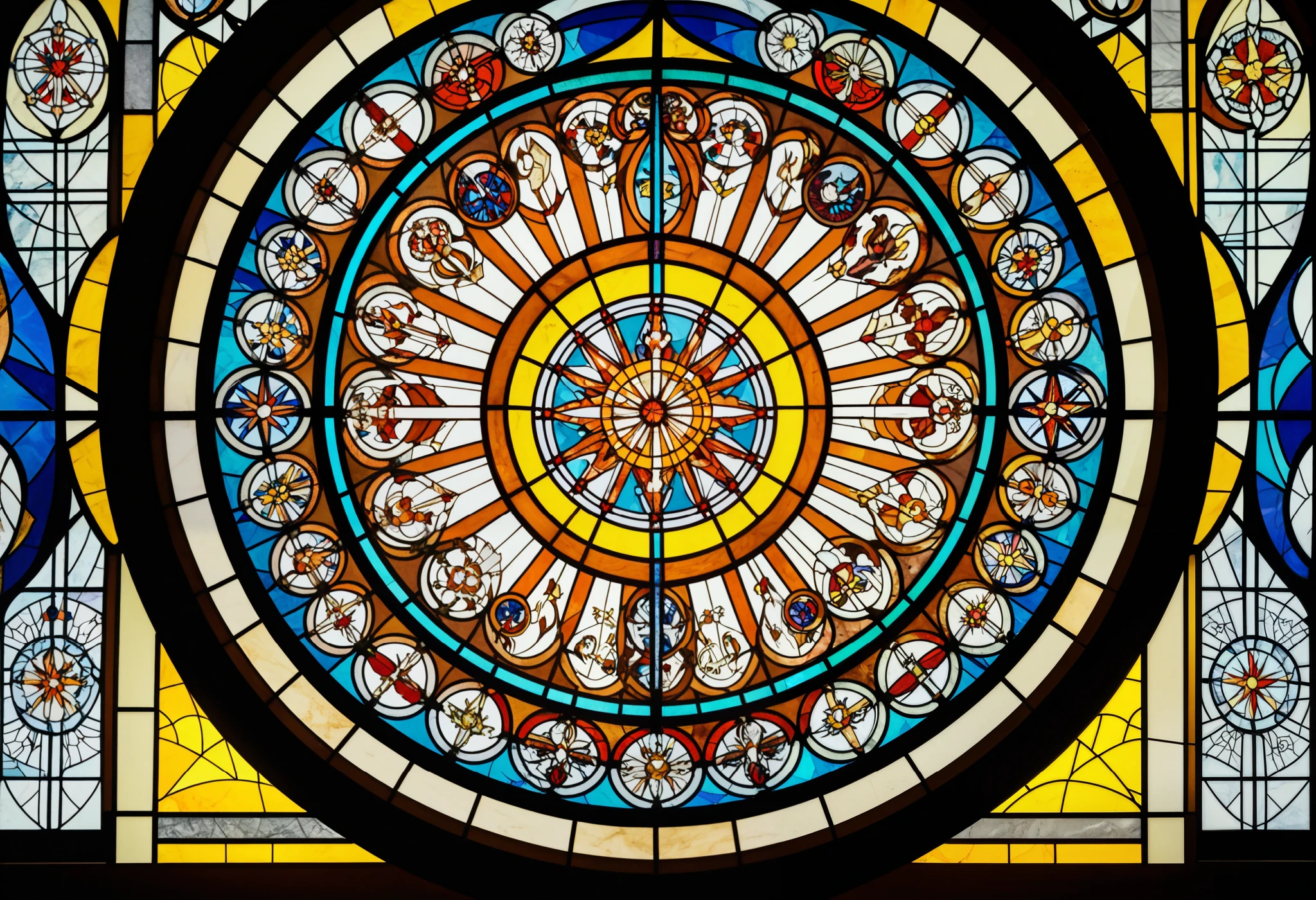 Intricate stained glass inspired by train engine painting , stained glass art, fire stain glass , stained glass style, Vector art by , backlit stained glass , Painting glass with drawings, intricate stained glass , stained glass , glowing stained glass backdrop, stained glass , にインスパイアされた複雑な stained glass , Extremely High Quality Artwork , golden twilight stained glass , Train window