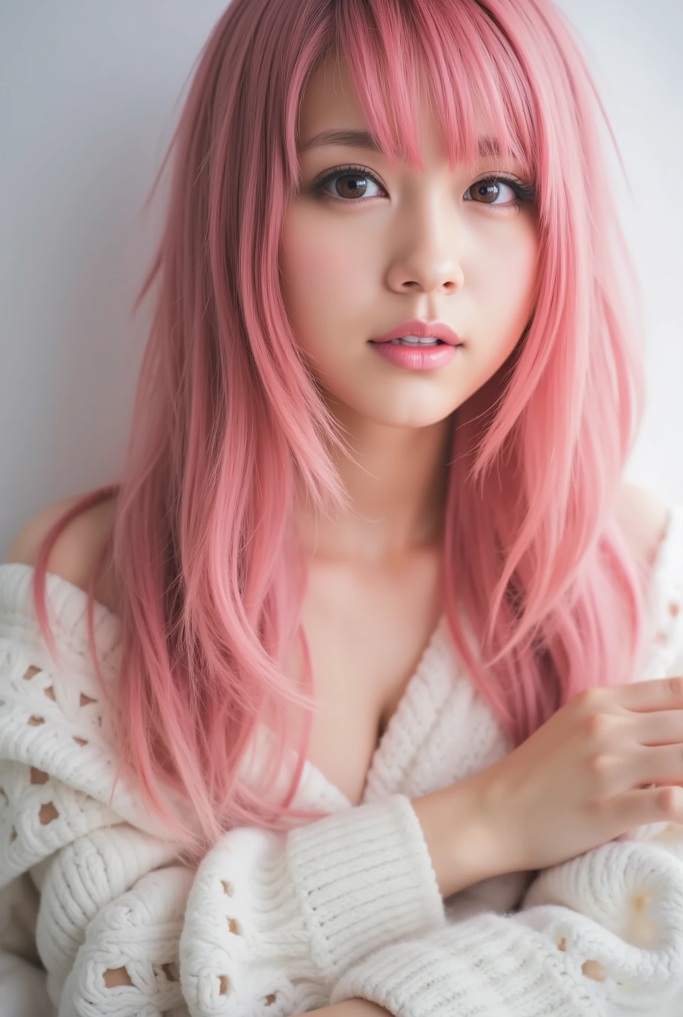 realistic, 1girl, pink hair, red eyes, masterpiece, top quality, high resolution, best quality, highres, ultra-detailed, Ram from Re:Zero, looking at viewers, 8k UHD, (masterpiece,best quality: 1.2), ultra-detailed face, highres, 1girl solo, ((female adult)), detail face, realistic, perfect hand, bokeh, perfect face, 8k UHD, 20 years old woman, (full body:1.5), (medium breasts:1.2), photorealistic, ultrarealistic, absurdres, incredibly absurdres, Canon EOS R6, 85mm, 1/200s, f/5.6, ISO 1600, nice hands, perfect hands