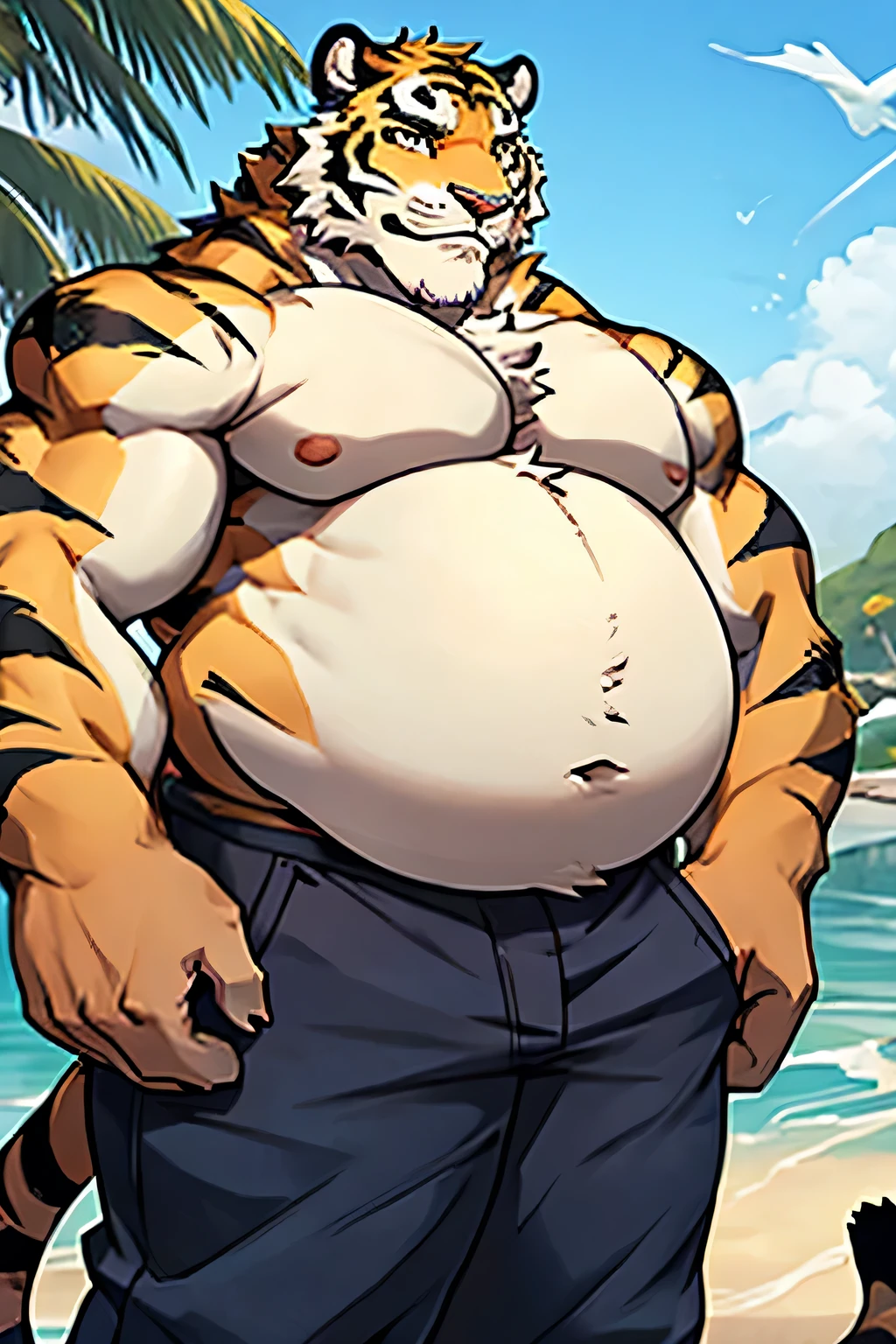 axel cosmas , solo, towel around waist, plump, huge, bath background, nipples, big fat belly, big ass, eyes shut, standing, 5 fingers, musclegut body, lineart, normal eyes, wet body, macro body, massive body, huge pecs, very wide