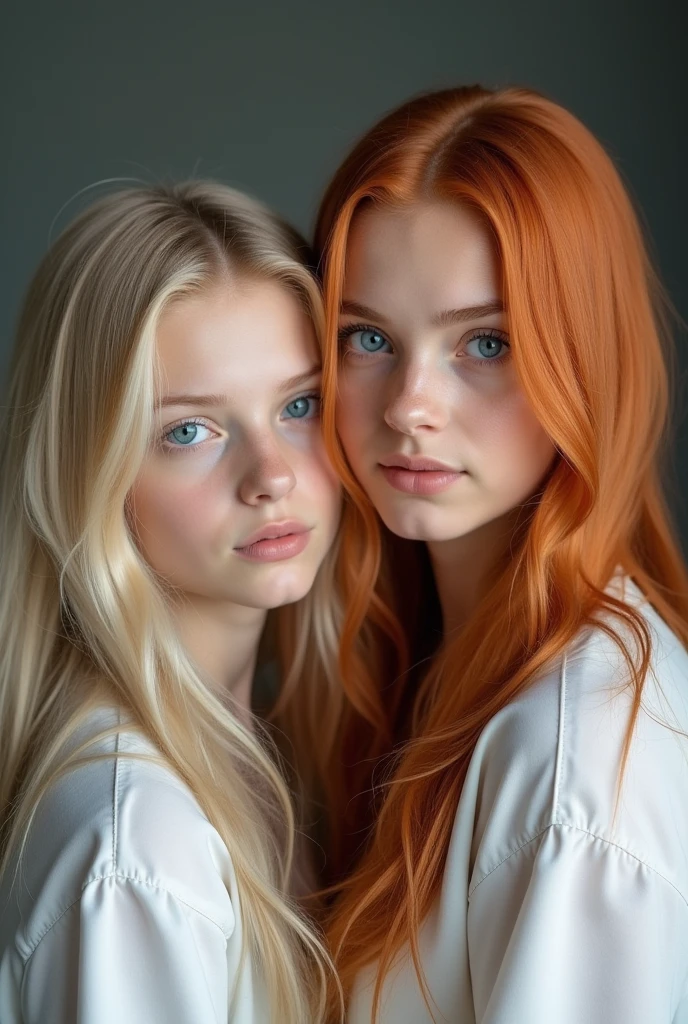 there was a red-haired girl leaning against the wall with her hand on her chin, menina de cabelos vermelhos, beautiful lonely girl, Rapariga, Retrato de uma menina de cabelos vermelhos, menina ruiva jovem bonito, infp mulher jovem, Um retrato de uma menina suicida, mulher jovem de cabelos vermelhos, Por Irakli Nadar, with a sad expression, uma jovem ruiva, Redhead Girl