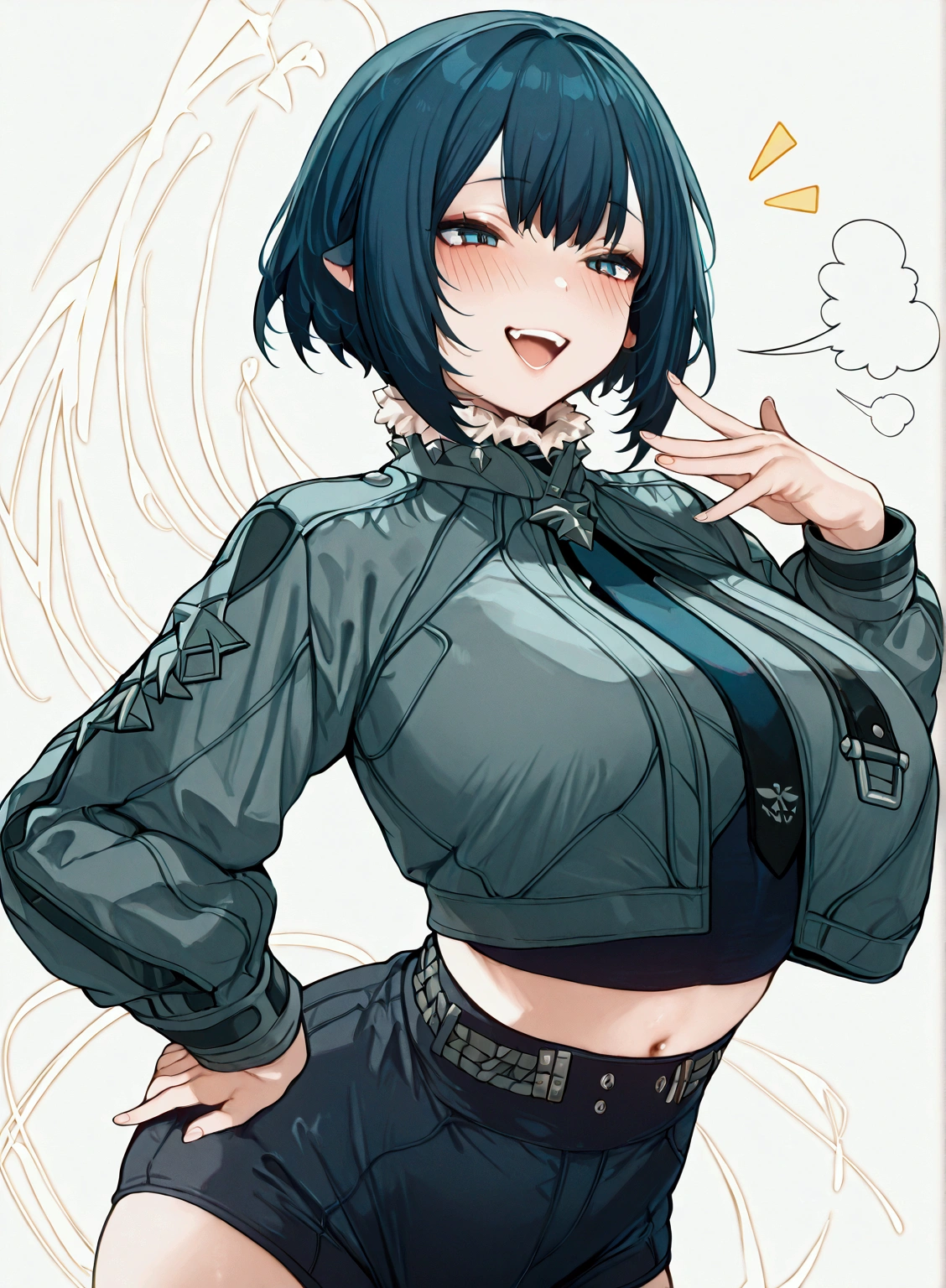(8k、Best image quality、highest quality、masterpiece)、Detailed face、One girl、Black Hair、twintails、Light blue eyes、evil smile、((Grin))、Small breasts、((white knit))、Off the shoulder、Strapless、((denim pencilskirt))、((pantyhose))、Cowboy Shot、City Background
