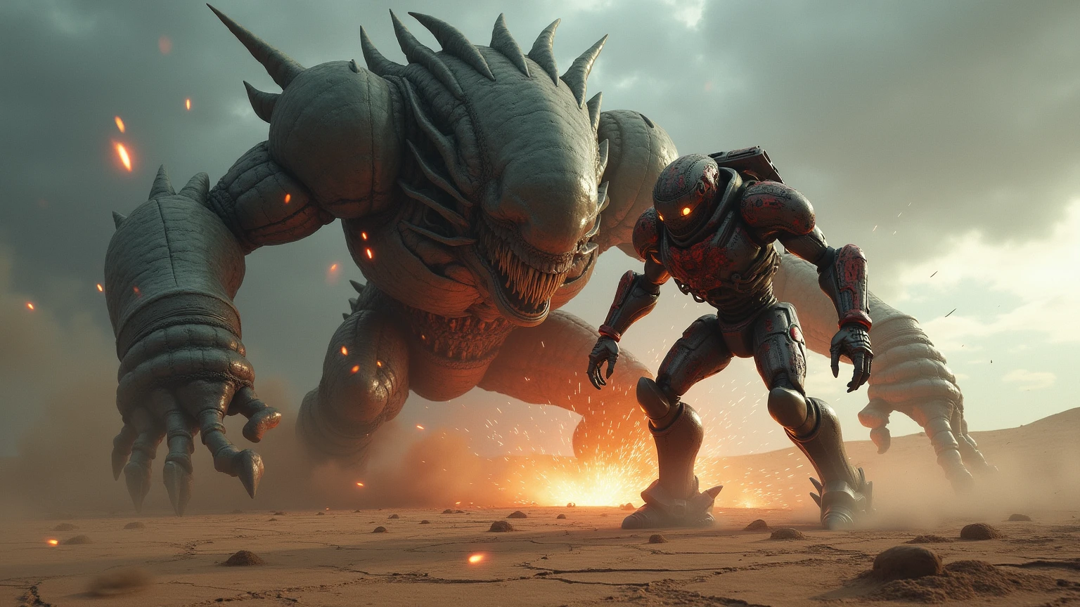 A heroic character with giant hands grabbing a monstrous enemy, arte de quadrinhos inspirado em Frank Miller, High-quality digital painting, Limited Edition poster, Collectible art, detalhes intrincados, Scenario of a laboratory, Perfect lighting and shadows, cores vibrantes, Action elements highlighting the scene, 8K