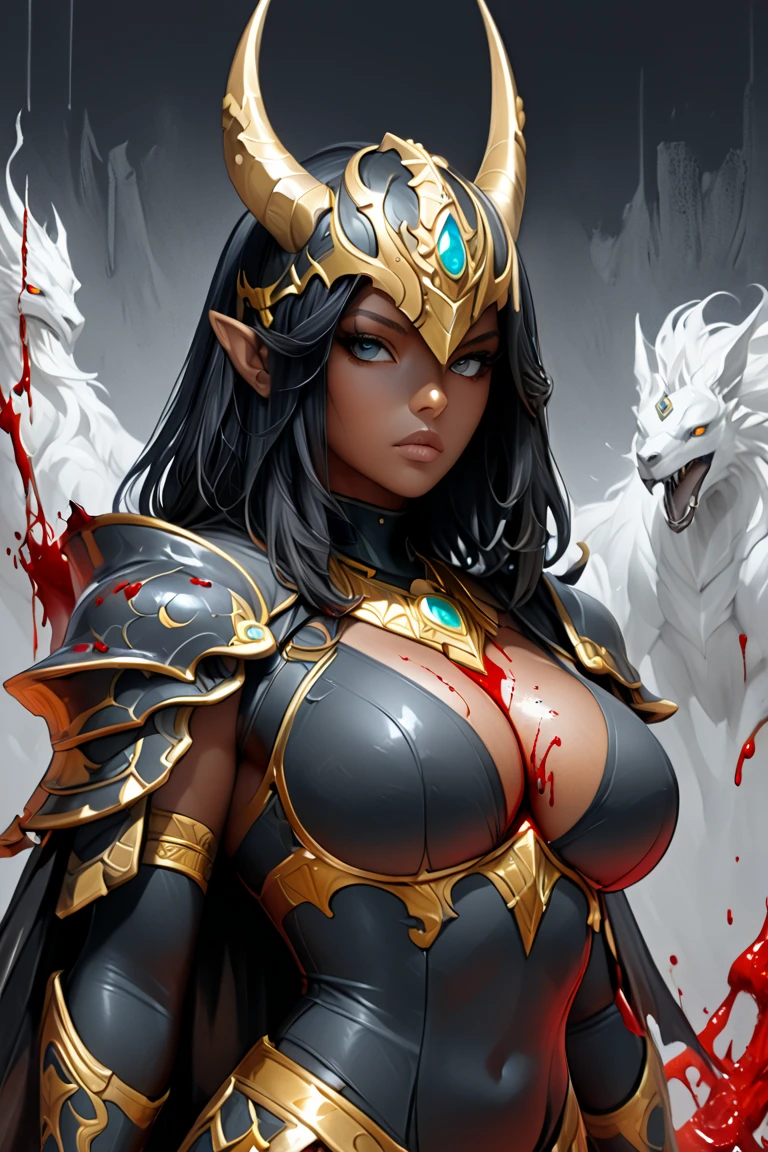 comely Alluring female drow knight, Mythology Theme, Fantasy Theme, purple skin, long fair white hair, Eyes red, cup size, extremely small breasts, Inside a magical forest of dark bioluminescent mushrooms, barely clothed, bikini armor with gothic spikes, comely D&Portrait of character D, comely Fantasy, detailded, digitl art, extreme detail, polished, comely, hiperdetailded, intrikate, elaborate, meticulous, anime character, detailded, Anime Face, sharp focus, engine unreal, 3d rendered, volumetric lighting, Reflections, lustrous, digital illustration, sultry posing, suggestive posing, full body shot shot, small and perky breasts, anatomically correcte 💖❤💕💋❣