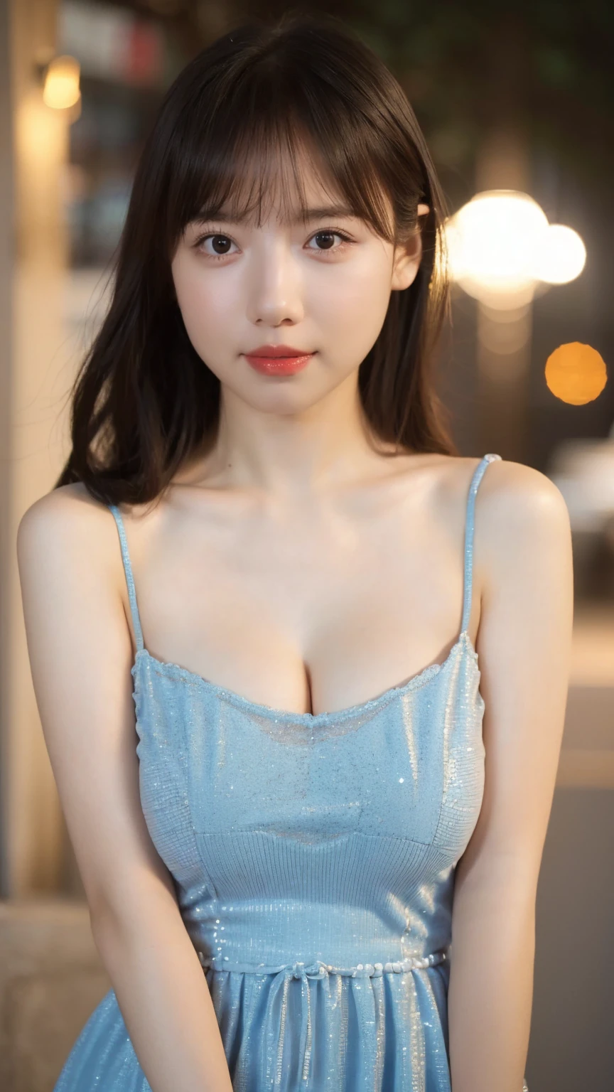 8K, 超High resolution, highest quality, masterpiece, 超Realistic, photograph, 1 girl, (16 years old:1.3), pretty girl, Cute face, Beautiful eyes in every detail, 細かくdetailedに, masterpiece， One beautiful girl， Fine grain， Swollen eyes， The best quality at its best， Hyper HD， （Realistic： 1.4）， RAWphotograph， One girl， Cinema Lighting， Japanese， Asian Beauties， South Korea， so beautiful， Beautiful skins， slim， Body facing forward， （超photographリアリシズム）， （High resolution）， （8k）， （非常にdetailedです）， （Best Illustration）， （Beautiful and delicate eyes）， （超detailed） ， detailedな顔， View your viewers， Staring straight ahead， Dress neatly， No sleeve，Short fine hair，Brunette color hair，46 point diagonal bangs，The room is based on white.，Clean atmosphere，Big Chest，Natural large breasts exposed、Sexy pose、See through 、Look at the audience、beauty,Long neck、Smile a little、Please close your mouth and laugh、(((Ideal body proportions))),A cup small breasts :2,、Portraiture:2、Perfect Anatomy、Vivid details、detailed、超Realistic、Light and shadow,Strong light,Fashion magazine cover,Thin lips