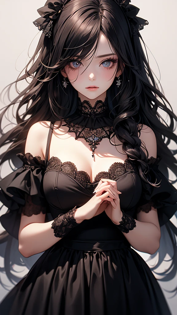 Big Tits Gothic Horror Perfect and detailed facial expression Perfect and detailed eye depiction Perfect and detailed hair Perfect upper body drawing Big Tits His face and clothes were covered in blood.