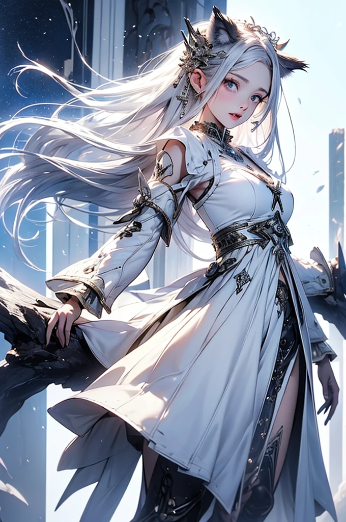 Close-up of woman with white hair and white mask、beautiful character painting、guweiz、Artwork in the style of Gwise、white haired god、Jan J、epic exquisite character art、Stunning character art、Fanchy、Uzunsifan、Guweiz on the Pixiv art station,Faces of reality,Real people,Photo quality,Real person footage captured on camera,Shooting from the waist up,Live-action feeling,Quite light clothing,see-through underware,