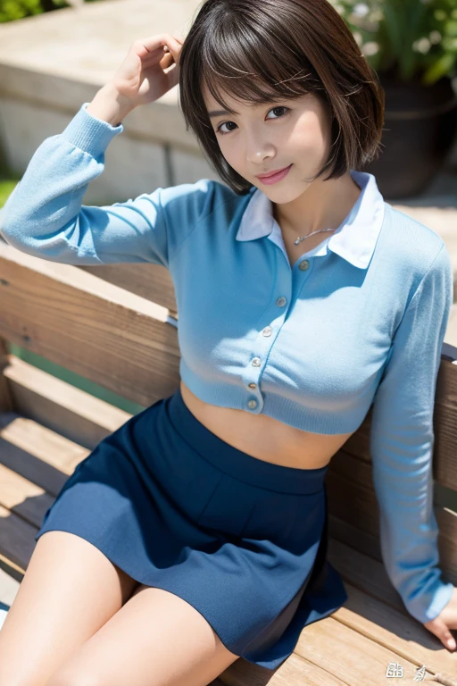 ((Highest quality、8K、masterpiece:1.3))、1 girl、Slender Abs、sofa、Ultra detailed face、Detailed eyes、double eyelid、Flat chest、Small breasts、Small breasts、A neat and clean female college student、{{short hair}}、{{Straight bob hair}}、{{Short hair with bangs}}、{{smile:}}、{White tightTshirt:see-through}、{{She lifts her white skirt to show off her panties:1.5}}、{{Crouch、Panties showing from under the skirt:1.5}}、18-year-old female proofreader}}、