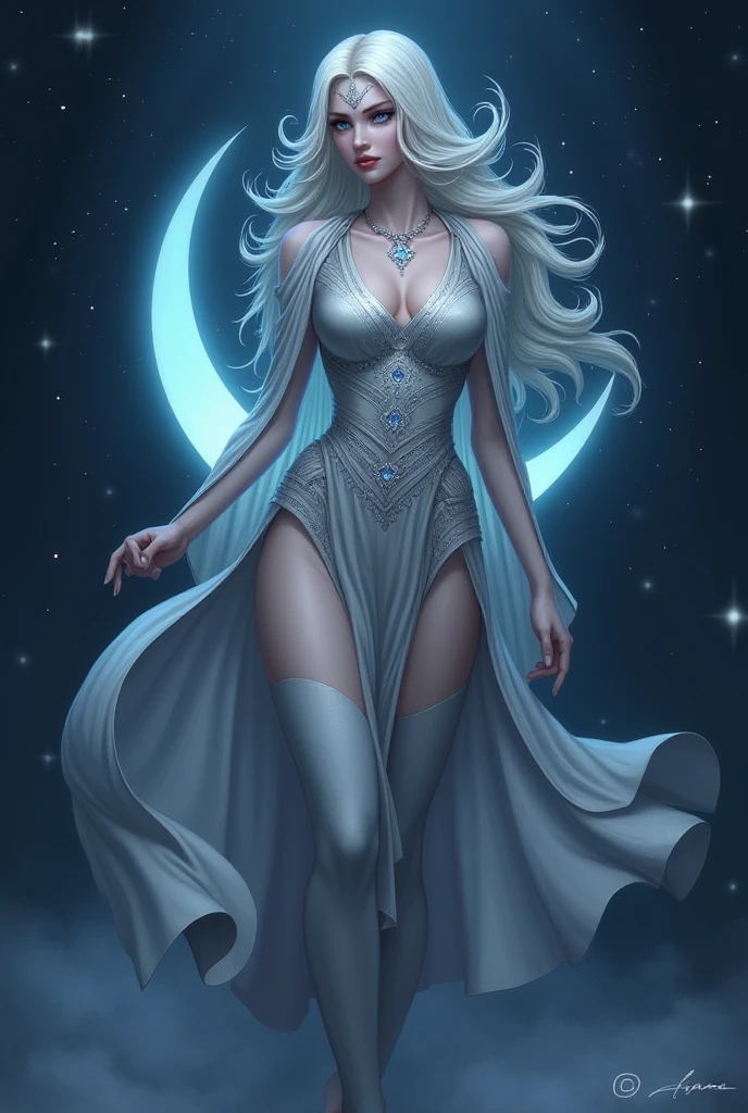 (dramatic, gritty, intense:1.4),masterpiece, best quality, 8k, insane details, intricate details, hyperdetailed, hyper quality, high detail, ultra detailed, Masterpiece,
Moon Witch1gidsolowhite witch hatblonde hairwhite dressjewelryhigh heelscleavageearringsbraceletbare shoulders Milky skin, (shiny skin:1.6)blue eyes(full body:1.5),
(blue flower:1.3)crescent moonnightskylegsstarskycastlebuildingring
<lora:~Q?-gNYs]Moon Witch:0.8>