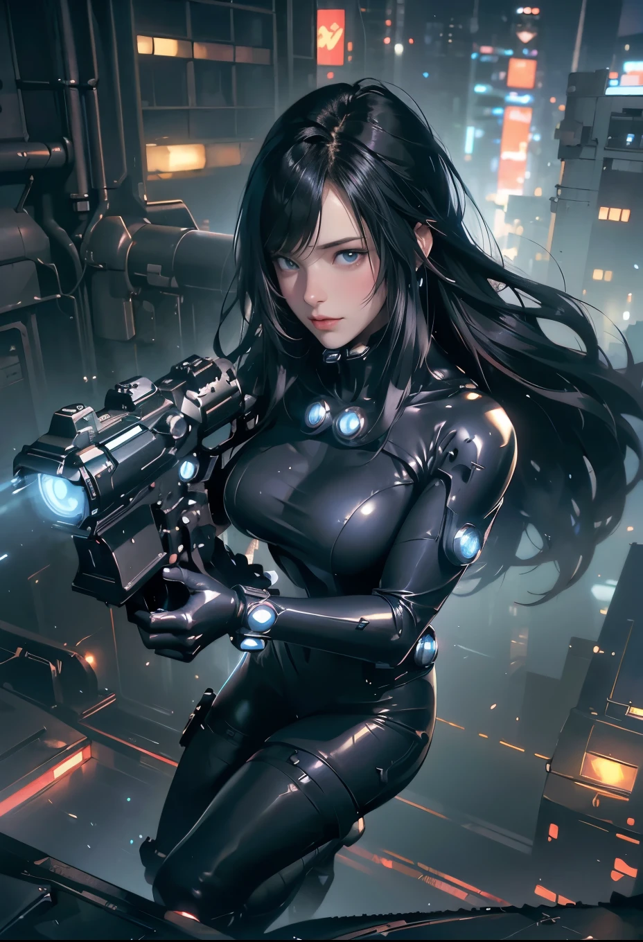 female, A robot, burly muscular, dazzling, mechanical fists clenched, chest shining blue. In addition to the anger, the real scenery is mixed in, and the shooting style is like a blockbuster movie. All elemental coordinates are lit, including metallic texture (1.8x strength), excess detail (2x enhancement), ultra-high resolution (1.6x enhancement), and carbon fiber (1.6x strengthened).