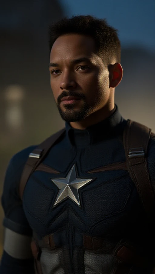 (masterpiece, intricately detailed, highest resolution, best quality:1.2), (doujin), a cocky African American Instagram influencer, buzz cut, a 24 y.o muscle stud with a muscular physique sitting on a chair with black eyes,full-body tattoo, dark-skinned male, clean shaven, wearing a ((mecha suit, catsuit, captain America-inspired, chav)), ((excessive cum)) ((cum on body)) (cum drip), flaccid penis,saggy balls,hairy chest,vascular,muscle striations,soft light,fantastic realism, ((wsprmr, zzmckzz)) 