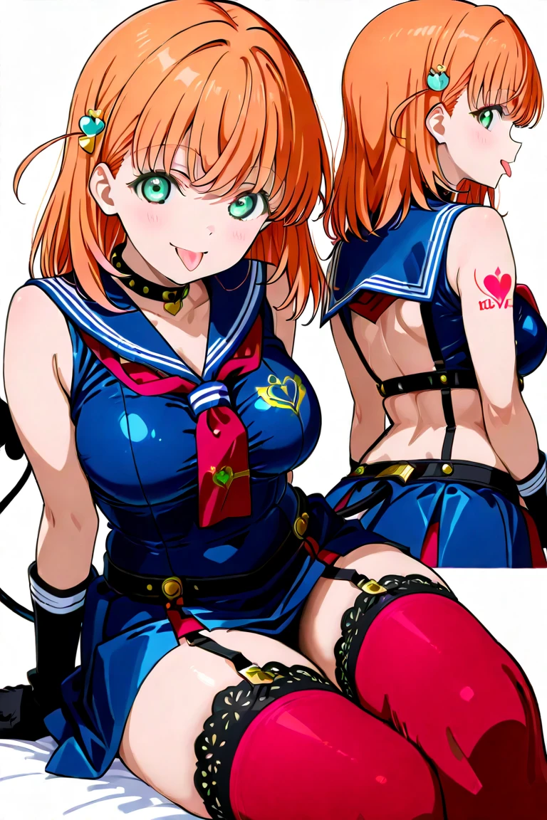 Highest quality, Very detailed, High resolution, 1990s_(style), retro artstyle, 1990s anime cels style,Satoshi Urushihara style art, Vibrant colors, Orange Hair,Short Hair、Flat Color, One woman, (Huge breasts), blue eyes, Big eyes, Red nose,Well defined nipples、((Nipples are visible:1.3))、Squat、Open Leg,Detailed nipples、Realistic nipples,Thick pubic hair、((tears:1)),((Masturbating:1))、Detailed eyes、Beautiful Eyes,Open up