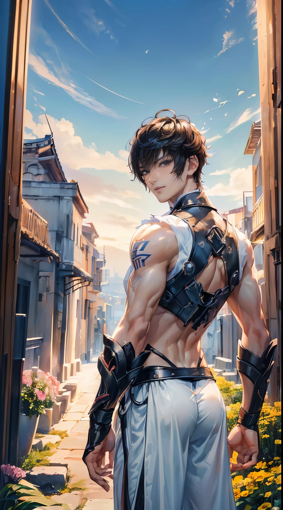 1 boy ,Libido boy,20yr old,Handsome,musculature,Raised sexy,k hd, tmasterpiece,8K,tight swimming trunks,Short socks,Nudity all over,Bare topless,massive bulge,A sexy pose,Trembling,full-body view
