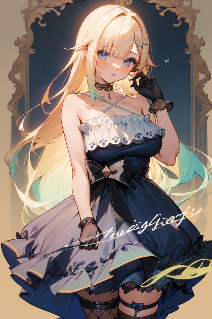Cute elf girl，short light blonde hair，Exquisite Hair，With Ultra HD details，Professional lighting and lighting。Delicate, Tall and sexy，Delicate earrings，Delicate necklace，light breeze，Brighter scenes，More refined facial features，eyes with brightness，Light smile，anaglyph，tachi-e，Atmospheric perspective，High detail backlight，Chiaroscuro，full bloom，Ray trajectories，Perspective top-down，super detailing、acurate、best qualityer、Textured epidermis、Anatomically correct