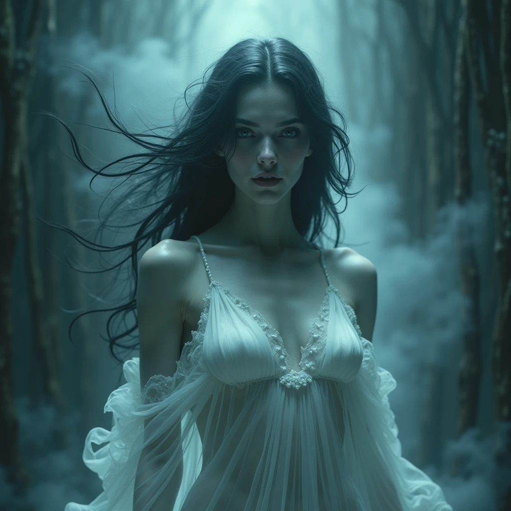 (A detailed, Realistic) skull, (Glowing) Will S....., (magical, mistic) atmosphere, (haunting, eerie) scene, (Dark, Moody) colours, (sinister, Creepy) lighting, (Ethereal, Ghostly) Appearance, (elaborate, Intricate) Skull details, (Attractive cleavage, big breasts enchanting) Glow, (mysterious, Otherworldly) energy, (Enchanted, mistic) forest, (Ominous, haunting) Shadows, (Spooky, Supernatural) element in, (subtle, eerie) Heavy fog, (twisted, Rough) Green trees, (mistic, magical) sigature, (Ethereal, haunting) Moonlight, (mysterious, haunting) Aura, (unnerving, Chilling) atmosphere, (Detailed, Intricate) Bone structure, (terroral, Gothic) Touch, (mysterious, Enchanting) Mist, (haunting, big breasts enchanting) Eyes, (mistic, Shrouded) covert, (Dark, haunting) Elegance, (Translucent, Ghostly) light yarn, (sinister, eerie) Presence, (haunting, Ethereal) Whispers, (hauntingly beautiful, Wet body,Erotic elements,Attractive cleavage) scene. Hand NSFW