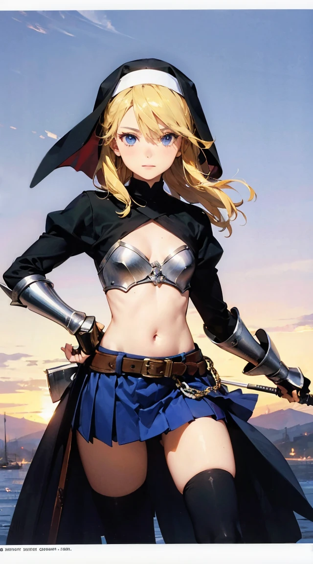 (finely detailed beautiful eyes and detailed face,masterpiece sidelighting,masterpiece,best quality,detailed,high resolution illustration),
(fantasy background,village,night,dark)
(1girl,whole body,bishoujo,lustrous skin,looking down,looking at viewer),
(rogue,assasin,robe,knife,yellow hair,short hair,blue eyes,pants,underboob)