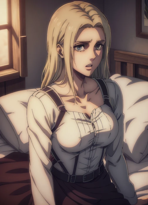 Annie Leonhart, a character from Attack on Titan, is the main focus of the artwork. Her eyes are beautifully detailed, and her lips are also beautifully detailed. Her face and eyes are extremely detailed, with long eyelashes. She is depicted with a strong and confident expression.
The medium used to create this artwork is an illustration, with a realistic and photorealistic style. The artwork is of the best quality, with a resolution of 4k or 8k, ensuring ultra-detailed and sharp focus. The colors are vivid and the lighting is carefully crafted to create a visually appealing scene. The artwork showcases the human body in a tasteful manner, highlighting the beauty and elegance of the female form.
In the background, there is a garden setting, featuring lush greenery and blooming flowers. The composition is balanced and visually pleasing, emphasizing the beauty of nature. The artwork captures Annie Leonhart as a strong and captivating character, with attention to detail and realism.
She has big tits, her tits are masive, her breasts are large. Prominent chest, chest focus, NUDE BREASTS, PRESENTING BREASTS, SEXY TITS, FLASHING BREASTS, DISPLAYING BREASTS, SEXY BREASTS, WET. WET BREASTS, CUM ON TITS, CUM ON BREASTS, CUM, CUM COVERED BREASTS