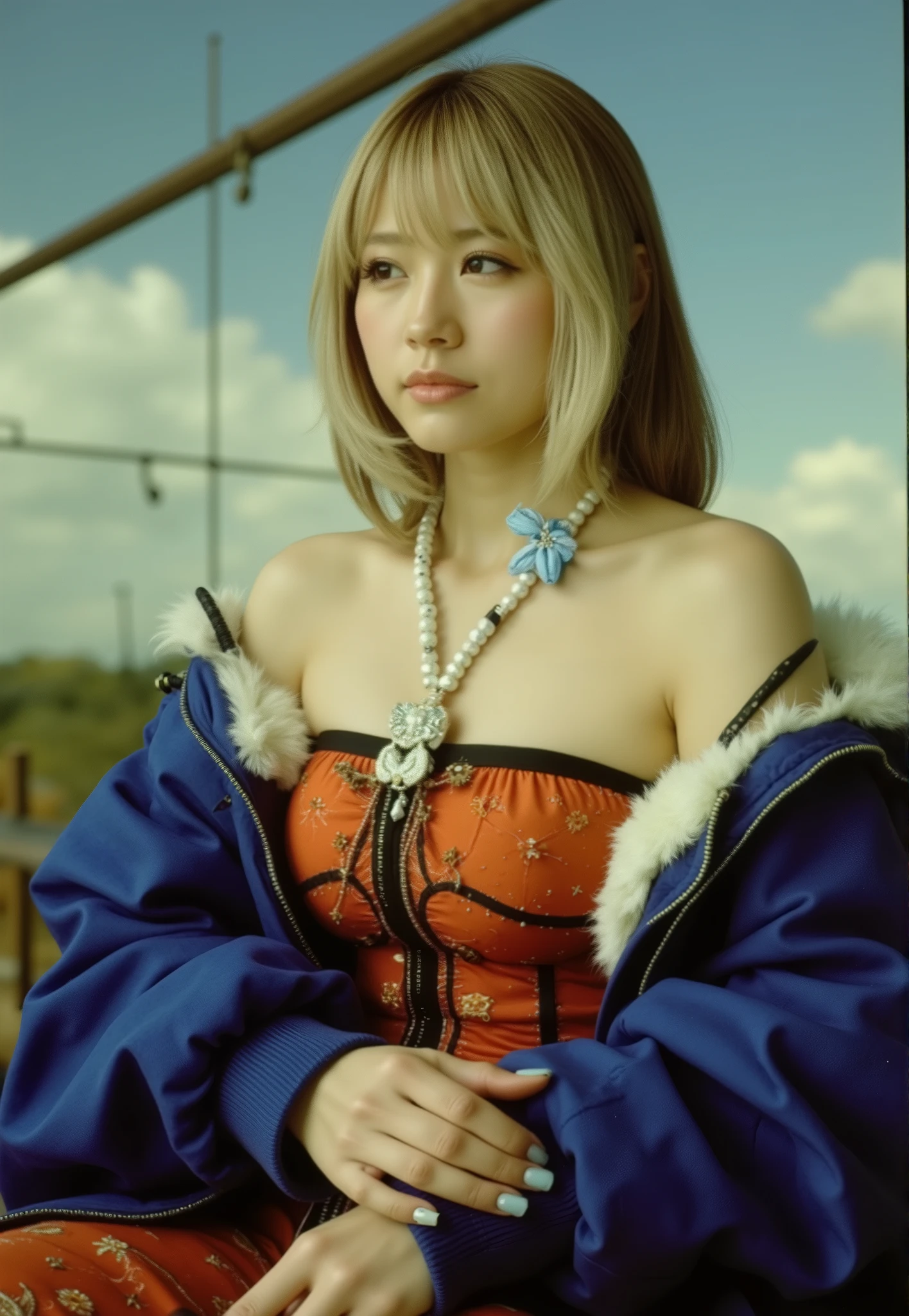 Top Quality, Masterpiece, Ultra High Resolution, ((Photorealistic: 1.4), Raw Photo, 1 cyberpunk android Girl, ((portrait)), Glossy Skin, (Ultra Realistic Details)), transparent plastic covering mechanical limbs, tubes connected to the mechanical parts, mechanical vertebrae attached to the spine, mechanical cervical attachment to the neck, wires and cables connecting to the head, Evangelion, ((Ghost in the Shell)), small glowing LED lamps, global lighting, deep shadows, Octane Rendering, 8K, Ultra Sharp, Metal, Intricate Ornament Details, baroque details, Very intricate details, realistic light, CGSoation trend, facing the camera, neon details, (android manufactory in background), art by H.R. Giger and Alphonse Mucha.