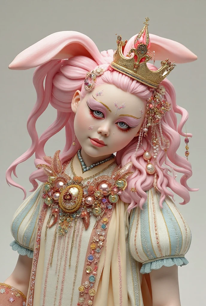 <lora:AlinaXL:0.6>  <lora:CrystalStoneD:0.8>     beautiful alien elf girl with big detailed eyes and huge lips , light marble stone skin , gem , fashion photography of alien with 18th royal queen, marie antoinette, versailles, hyperrealistic, attention to face , fine-grained details, bright colors, photorealistic , full body , bright lights, luminescent, illuminated, white background , versace ,rococo ,8k, extreme detailed , colorful , highest detailed