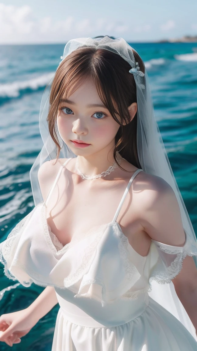 (very heavy chest)、highest quality、masterpiece、ultra high resolution、(ice dragon armor)、(((Metal製))),(((big breasts)))、(((Pink micro bikini with exposed details))),(she wears a beautiful crown made of precious stones.),(Photoreal:1.4)、Raw photo、1 girl、(((random hair))、(((color々take a pose)))、glowing skin、(((ice ice chinese dragon)))、intricate and gorgeous hair ornaments、(Looks like a gorgeous jewelry necklace)、(someone who looks at you calmly, Eyes like a goddess.)happiness:1.2).((beautiful sea background))、cliff、(ruins background)、((Super realistic details))、portrait、global illumination、(sexy pose)、Shadow、octane rendering、16k、big breasts、Raw skin exposed in the cleavage、Metal、intricate decorative details、Japan details、very intricate details、realistic light、CG Society Trenlow Eyes、Eyes shining towards the camera、(veil)、(((heavy big))),Shining eyes shine、armpit、24k,