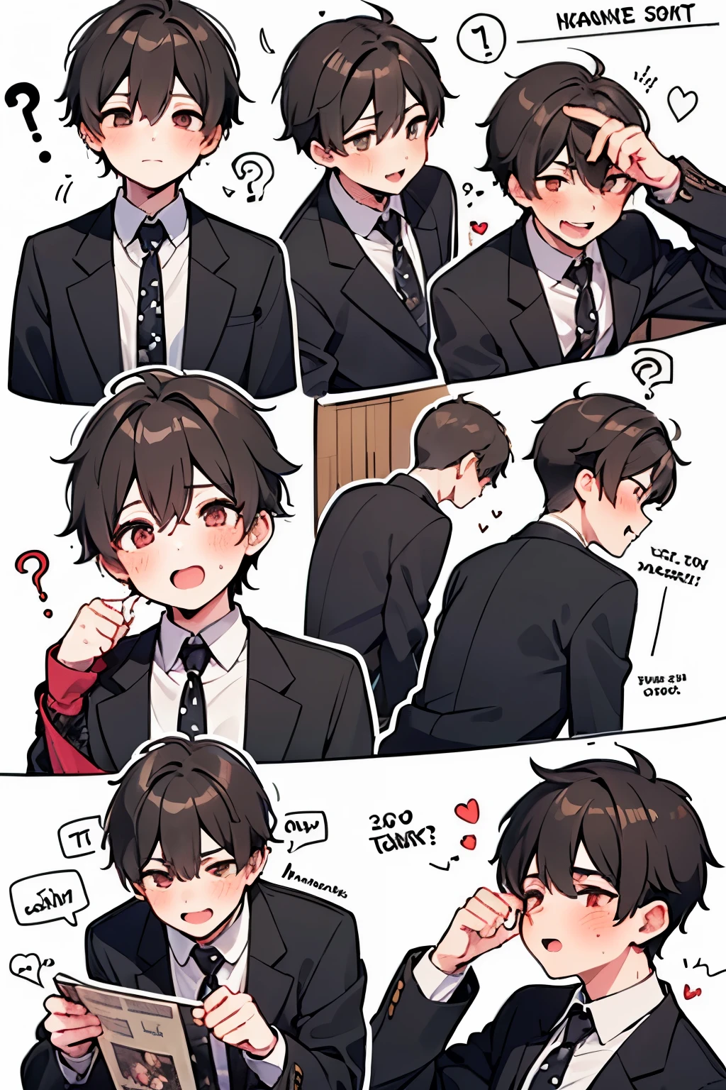 ((1-boy :1.5)),(Man 120 %:1.5),hypnotism,((Many question mark:1.25)),Short Hair, brown hair,♥️,(NSFW:0.5),(ahegao:0.8),slouch,Agony,(Intense pleasure, convulsions:0.75),Nervous,(heart eye:1.0), Punk Gothic , sex with the giant's uncle