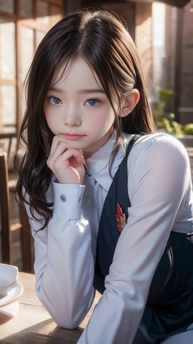 Highest quality、Ultra-high resolution、(Realistic)、18-year-old girl、((((School uniform blouse open))))、((((I can see your nipples)))),Hyper Detail、Super Realistic、(Realistic)、More about beautiful skin、(masterpiece:1.0)、(Highest quality)、(Ultra-high resolution)、8K resolution、Canon EOS R5、135mm、Absurd、Very detailed、Sharp focus、Fine skin、(((Chirarizum、Small breasts)))