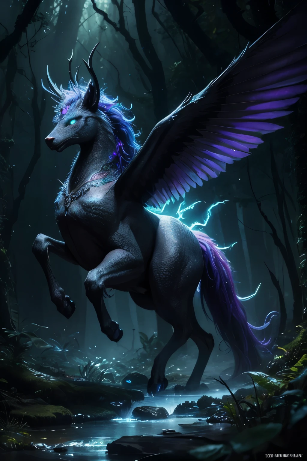 A mystical, ethereal fantasy creature, intricate fantasy animal, detailed fantasy beast, highly detailed, ultra-realistic, hyper detailed, 8k, extremely detailed, masterpiece, vibrant colors, dramatic lighting, cinematic composition, fantasy landscape, enchanted forest, glowing eyes, flowing fur, majestic wings, powerful claws, mythical creature, magical realism, digital art, photorealistic, concept art style