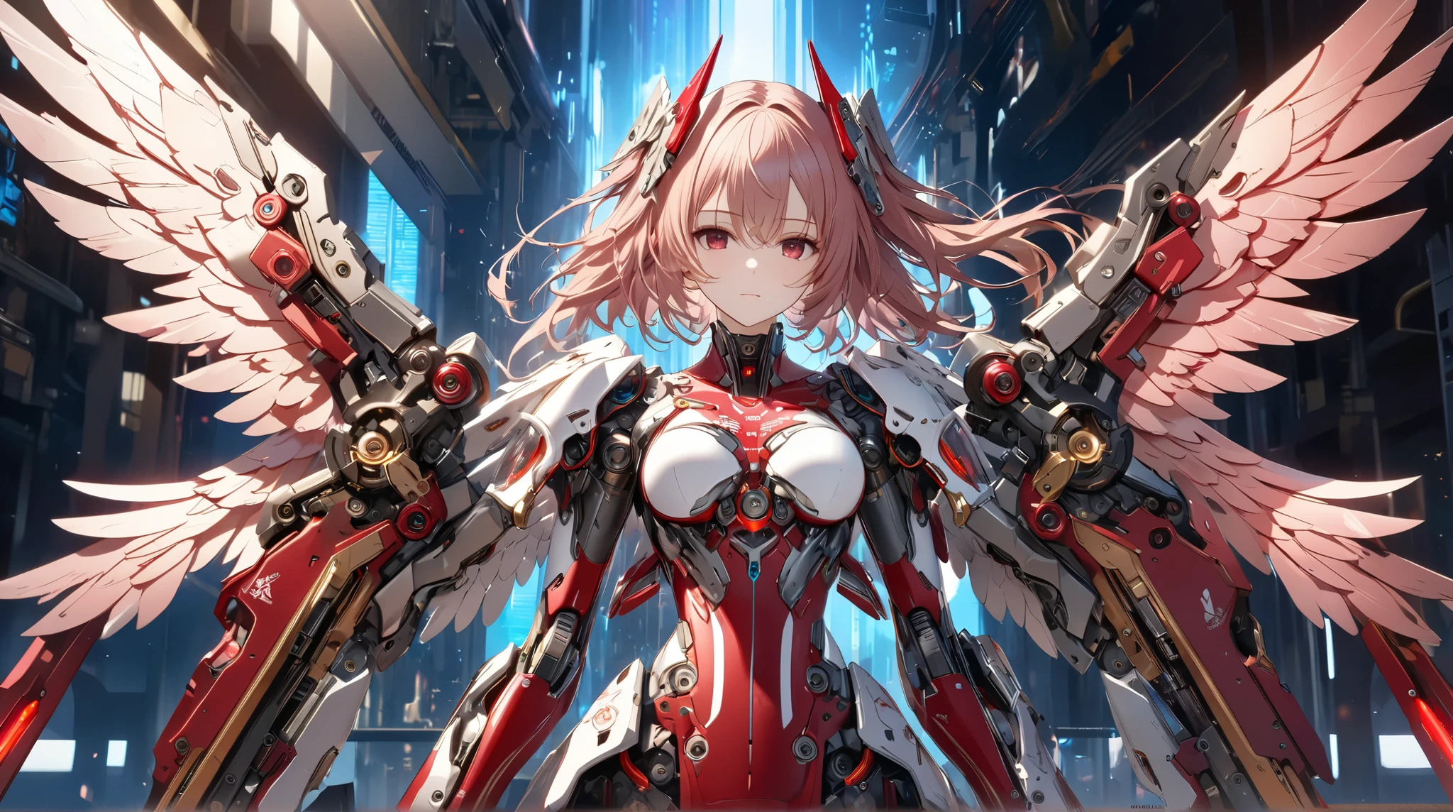 (looking at viewer:1.1),Smile,solo,
<lora:(ååç¥å)çµåææ¥å¥.äºçµ²å¨é¢¨æ ¼.asuna_(sao)_v1:0.8>,
ddasuna,(brown eyes:1.1),bangs,brown hair,long hair,(hair ribbon),(large breasts:1.1),
(bare shoulders:0.6),(white armor:0.6),(armored dress:0.6),detached sleeves,(white gloves:0.6),(white thighhighs:0.6),
(mechanical wings:1.3),(flying over cities:1.3),flying,(standing:0.8),
<lora:[ç«é¢¨]è³½åé¾å.CyberPunkAI:1>,
(cybernetic armor:1.1),(mechanical parts:1.1),
outdoors,sky,cloudy,night,rain,city,city lights,CYBERPUNKAI,NEON,holographic interface,hologram,dark atmosphere,
<lora:[åè½]å¢æ¸ç´°ç¯LORA.add_detail:1>,