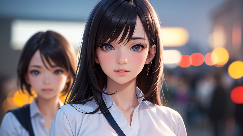 tmasterpiece， ultra fine photos， best qualtiy， 超高分辨率， realisticlying， rays of moonlight，the night， Untidy， opulent， highdetailskin， Realistic details of skin， tack sharp focus， volumettic light， 8K  UHD， digital SLR camera， high high quality， filmgrain， photorealisti，Horizontal version，A group of anime girls turned into black-haired zombies outside a hospital window，Fang，Blood，terroral，Wearing a nurse's uniform with blood，Wear it with black stockings，The overall tone is dark，Full of killing intent，onimous