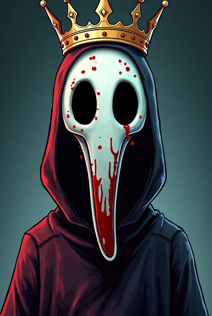 character, red plague doctor, cartoon, sticker, joyeux 