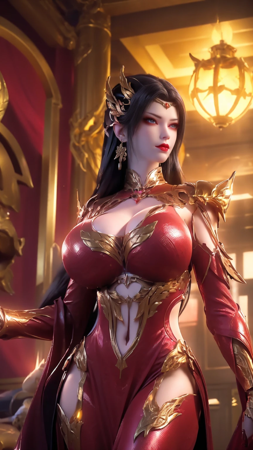 UPPER BODY,CLOSE UP HALF BODY,SOLO,(BEAUTY BLACK HAIRSTYLE,MECHA PHOENIX HELMET), (HUGE FAKE BREAST,CLEAVAGE,MUSCLE ABS:1.5), ((WEAR RED AND WHITE MODERN FUTURISTIC MECHA ARMORED SET:1.5)),(NSFW SLENDER BODY MATURE WOMAN:1.5), (SWEATY GLOSSY BODY:1.5), (LOOKING AT VIEWER:1.3),(HALLROOM OF FUTURISTIC SPACE STATION:1), (PHOTOREALSITIC:1.4), (ULTRA-DETAILLIERT), (TOP-QUALITY), (BEST SHADOWS), (MASTERPIECE), BRIGHT LIGHT IN ROOM, HYPER TEXTURE, (4X MSAA), ((UNREAL ENGINE 5 RENDER)), PHYSICALLY-BASED RENDERING, ULTRA HIGHT DEFINITION, 16K, 1080P.