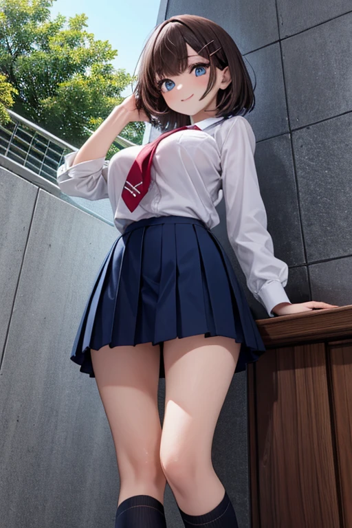(Browsing Caution:1.5), ((Highest quality, masterpiece, 8K, High resolution, detailed)), ((A photo of a high school girl wearing see-through panties)), ((A high school girl standing with her legs open in black pantyhose)), Blazer uniform, The wind has blown her skirt up, exposing her underwear, 16 year old high school girl, Beautiful and distortion-free face, Young and sexy gravure idol, Young and cute gravure idol, Realistic young gravure idol, Young and thin gravure idol, realistic sensual gravure idol, Japanese Goddess, Sexy Girl,