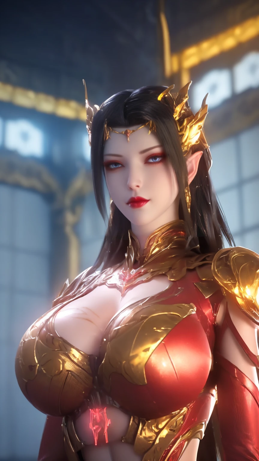 (NSFW:1.5), (HYPER-REALISTIC:1.5), AI GIRL GRNERATOR (PHOENIX GOLD HELM:1.1), (GIGANTIC FAKE BREAST:1.5), ((CLEAVAGE:1.5)), (MUSCLE ABS:1.3), (RED SHINY FUTURISTIC MECHA CYBER CROP TOP, BLACK MECHA SKINTIGHT LEGGINGS,POTRAIT:1.5), (VOLUPTUOUS BODY MATURE WOMAN, SWEATY BODY:1.1), (LOOKING AT VIEWER:1.3), (female focus:0.8), (HALLROOM OF FUTURISTIC SPACE STATION:1), (BRIGHT LIGHT WHITE_ROOM:1.3), HYPER TEXTURE, (4X MSAA), ((UNREAL ENGINE 5 RENDER)), PHYSICALLY-BASED RENDERING, ULTRA HIGHT DEFINITION, 16K, 1080P.