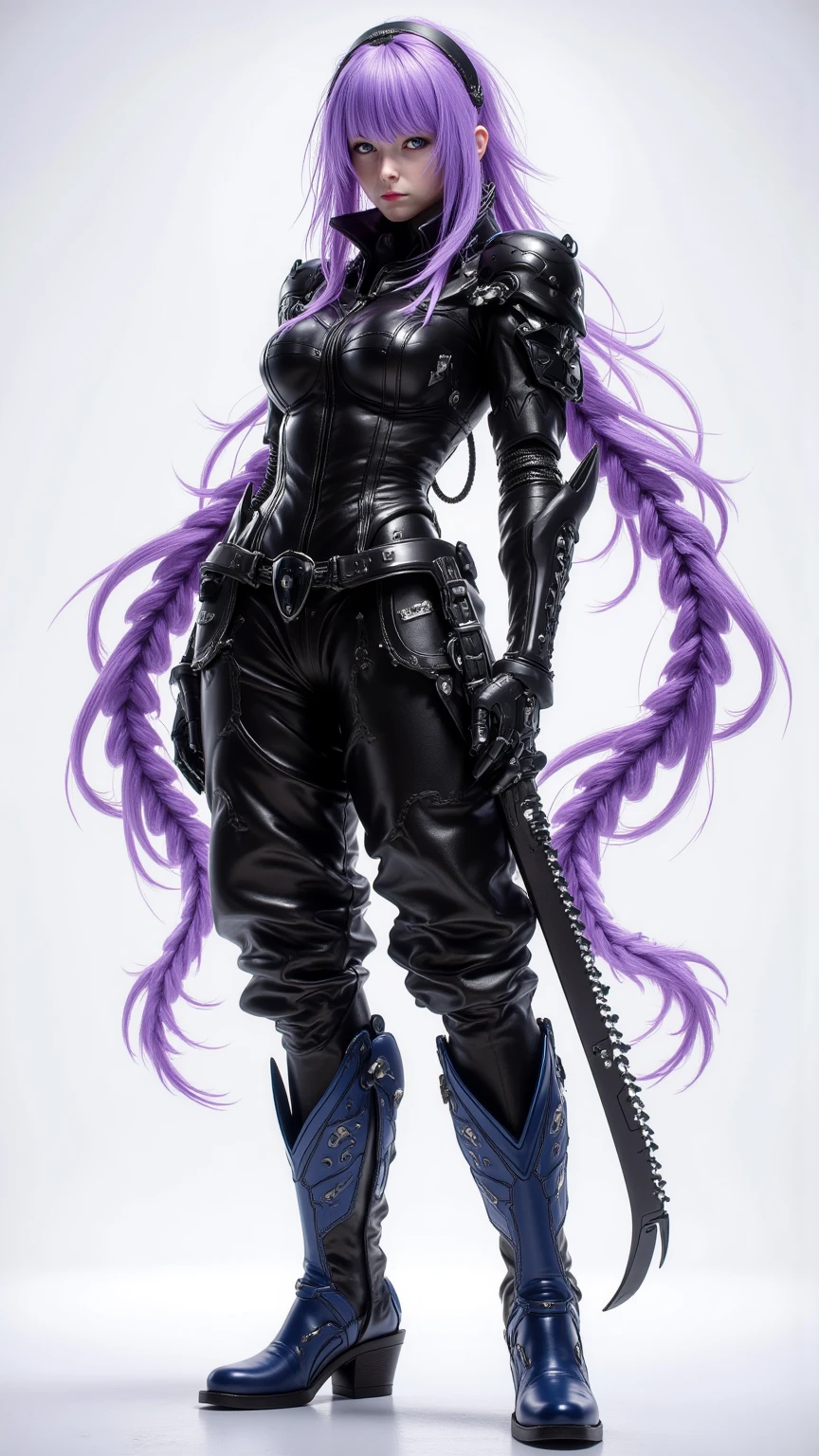 Super hero anime girl with spikey metal hair and gauntlets