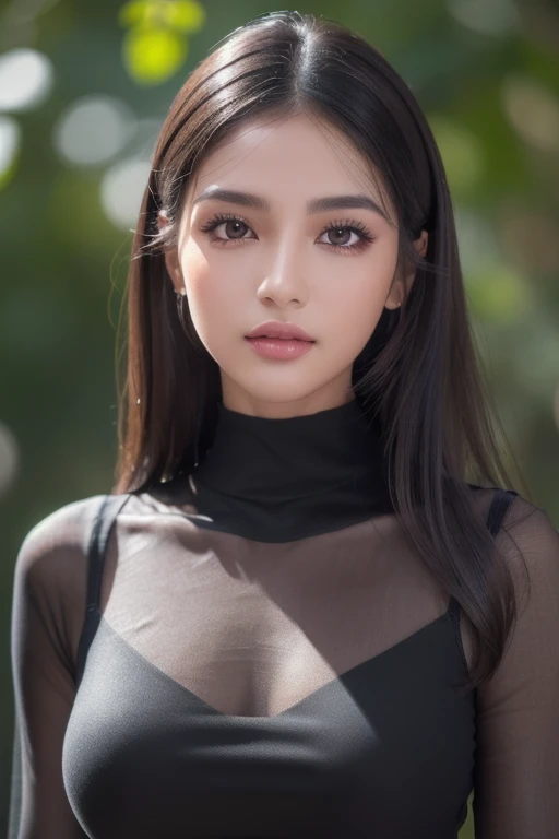 Beach background, RAW photo, face portrait photo of beautiful 26 y.o woman, cute face, wearing black white top, happy face, hard shadows, cinematic shot, dramatic lightin, big boobs, long hair, dramatic background, dark pink lips, sexy figure,
