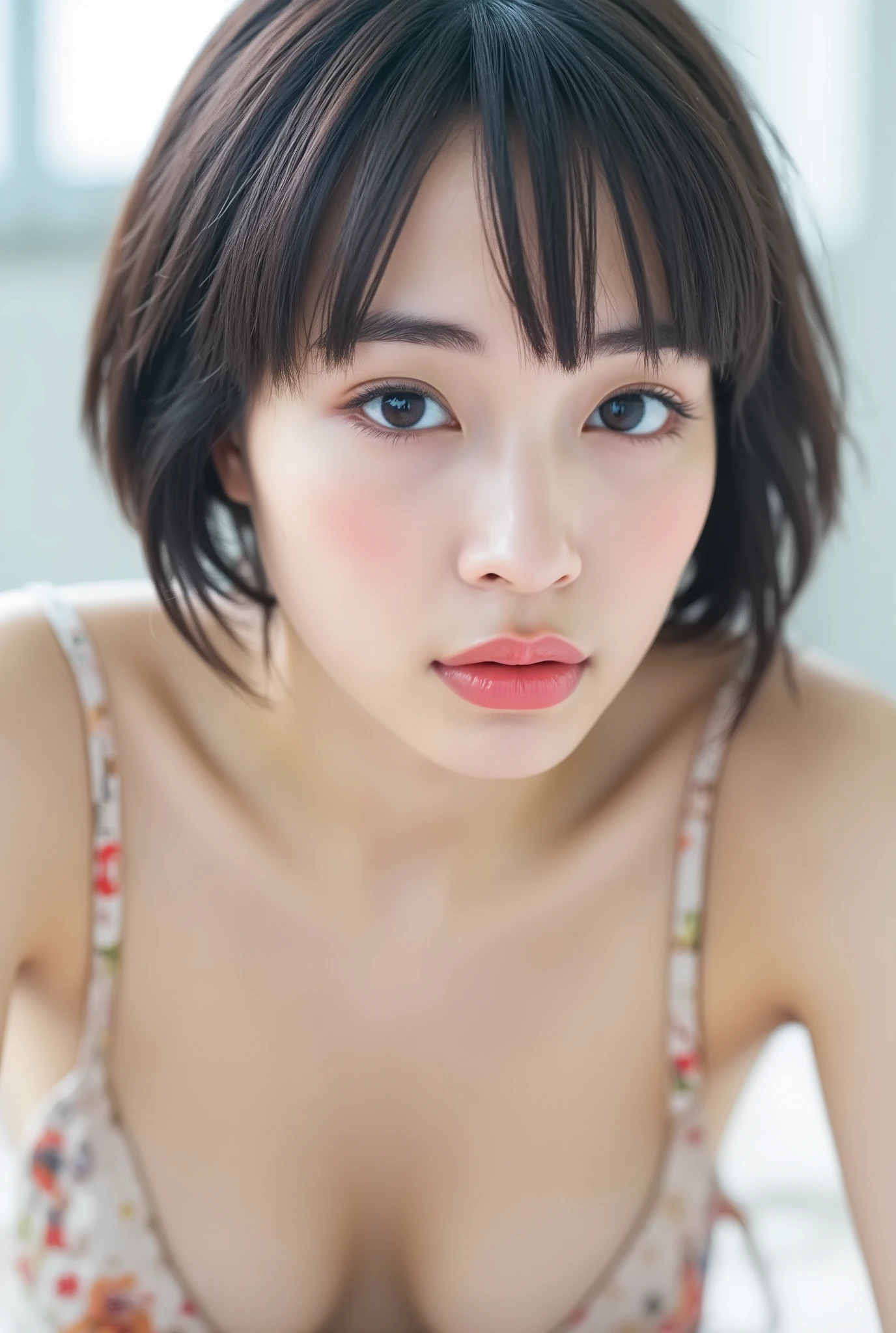 Masterpiece, 最 High Quality ,16k,8k, beautiful,Get used to it, exquisite,extremely Get used to it, finely Get used to it, High Quality , insanely Get used to it, ultra Get used to it, super high definition, 超 High Quality , beautiful face, Japanese , nsfw,( Sharp Concentration ), from below, ( Super Detailed Beautiful Japanese Beauty Female Idols, She is lying face down, emphasizing her cleavage.:1.7), ( troubled face:1.3), Woman in the center of the image, photorealistic , hyperrealism , ( micro bikini, big boobs:1.5)