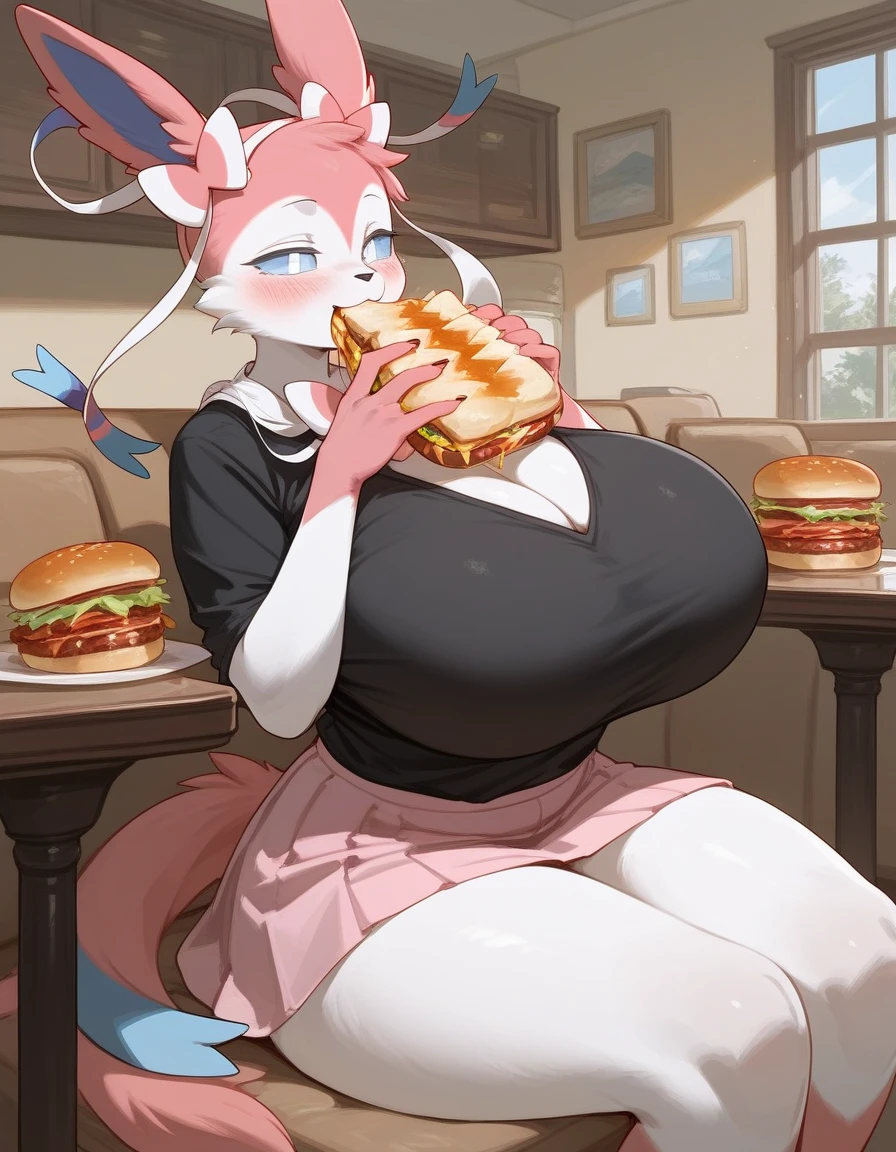 Festa do vestido rosa, super gordura, obeso, fofo, Diane Foxington Cabeça, COMER UM MONTE DE FAST FOOD EM UM BUFFET, BBW, USSBBW
