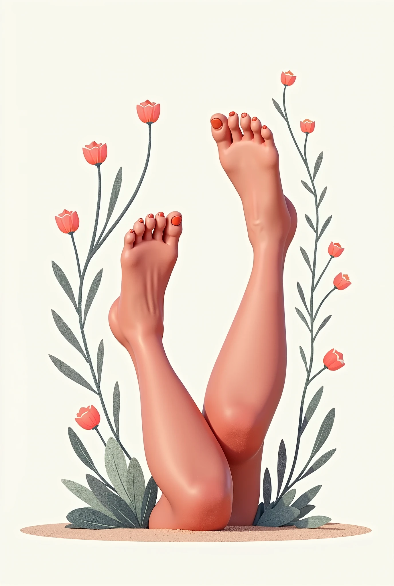 Feet Hands Flowers