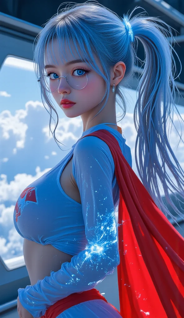(Best Quality), ((Masterpiece), (Details: 1.4), 3D, HDR (High Dynamic Range), Ray Tracing, NVIDIA RTX, Super Resolution, Unreal 5, Subsurface Scattering, PBR Textures, Post Processing, Anisotropic Filtering, Depth of Field, Maximum Acutance and Acutance, Multilayer Textures, Albedo and Highlight Maps, Surface Shading, Accurate Simulation of Light-Material Interactions, Perfect Proportions, Octane Rendering, Bicolor Light, Large Aperture, Low ISO, White Balance, Rule of Thirds, 8K RAW, Pink puffiness, NSFW, ((2 girls love each other)), (crowd watching), exposed, seductive, sexy, ((Superman uniform)), ((Superman pose)) movies, tears, teardrops, (torn clothes: 1.9), (transparent wet clothes: 1.8), (perspective part: 1.8), charming leg temptation, drooling, bare shoulders, real rain, wet hair,.. Wet transparent pajamas, wet torn panties, breasts coming out, sweaty skin, blushing, (cum in face:1.4), (cum in tits:1.8), (cum in ass:1.4), (on stage), (he's wet), (panties half off)