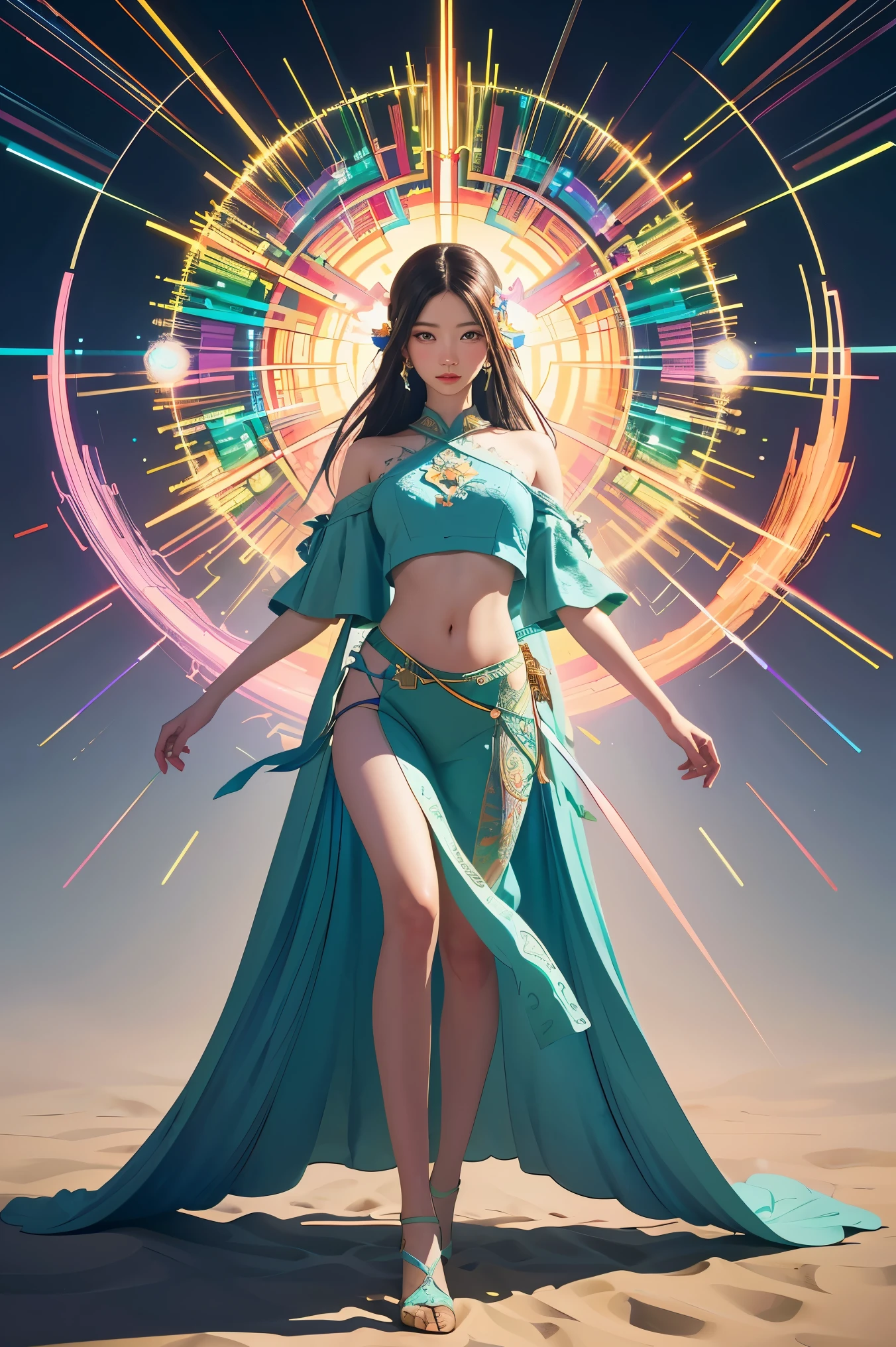 an extremely psychedelic portrait of a healer, surreal, LSD, face, detailed, intricate, elegant, agile, highly detailed, digital painting, art station, concept art, smooth, sharp focus, illustration, 1girl, full body