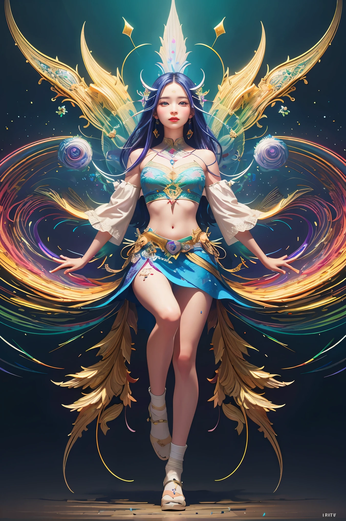 an extremely psychedelic portrait of a healer, surreal, LSD, face, detailed, intricate, elegant, agile, highly detailed, digital painting, art station, concept art, smooth, sharp focus, illustration, 1girl, full body