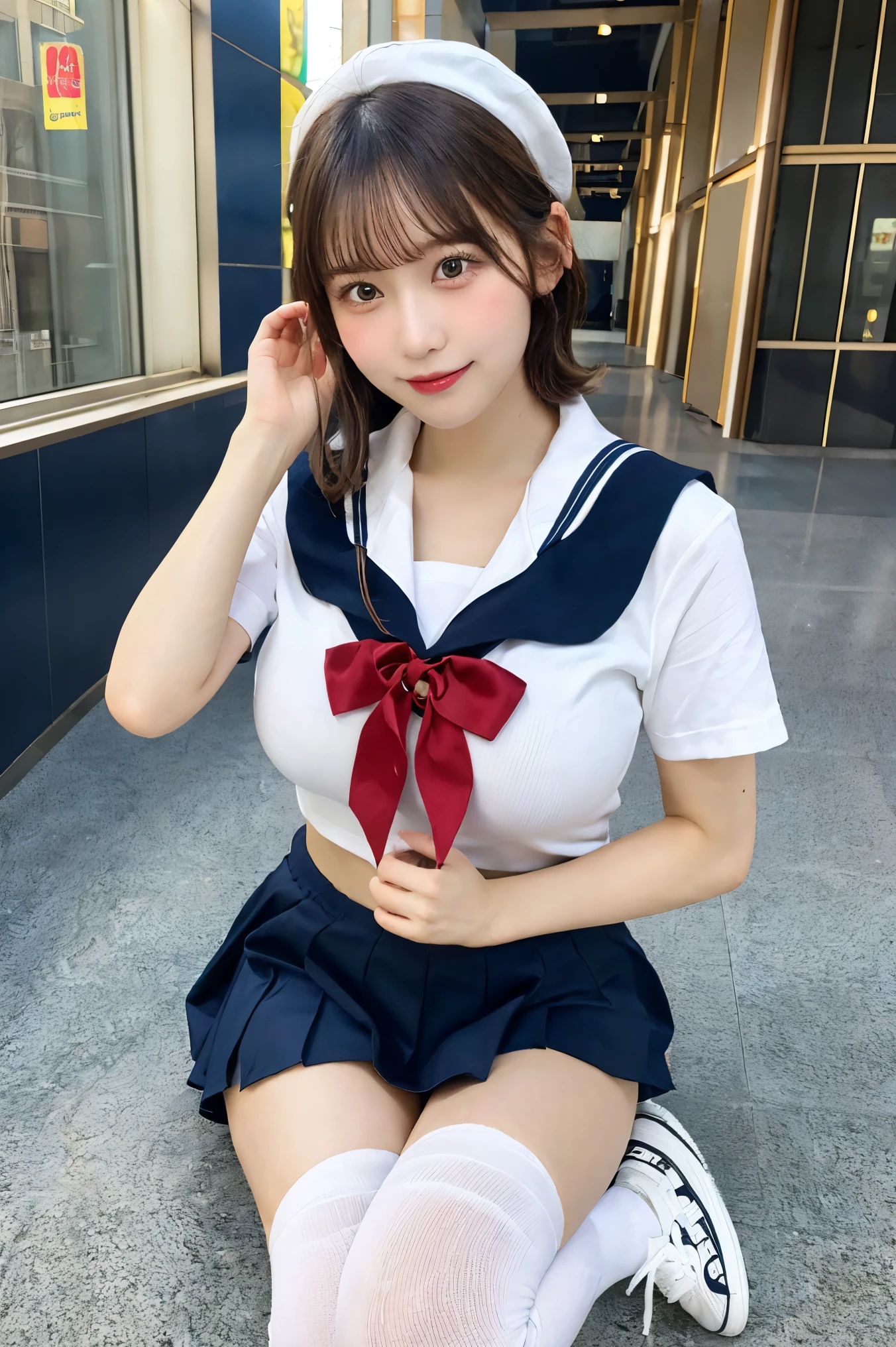 {{5 girls}}10yaers old,The cutest beautiful girl in the world,(Lori:1.7){{masutepiece}}, {NSFW}, {Ultra-detailed}, A smile, {{Photorealistic}} , {{{turn up a shirt}}}, {{{Shirt}}}, out, {{{expose boob}}}, expose the , Beautiful, a sailor suit、Loose socks、Twin-tailed、 {{{{lift skirt myself}}}},pantie shot 、, man's arm grabbing a girl's tits, {frying hands}, {floating hands}, street of Shibuya