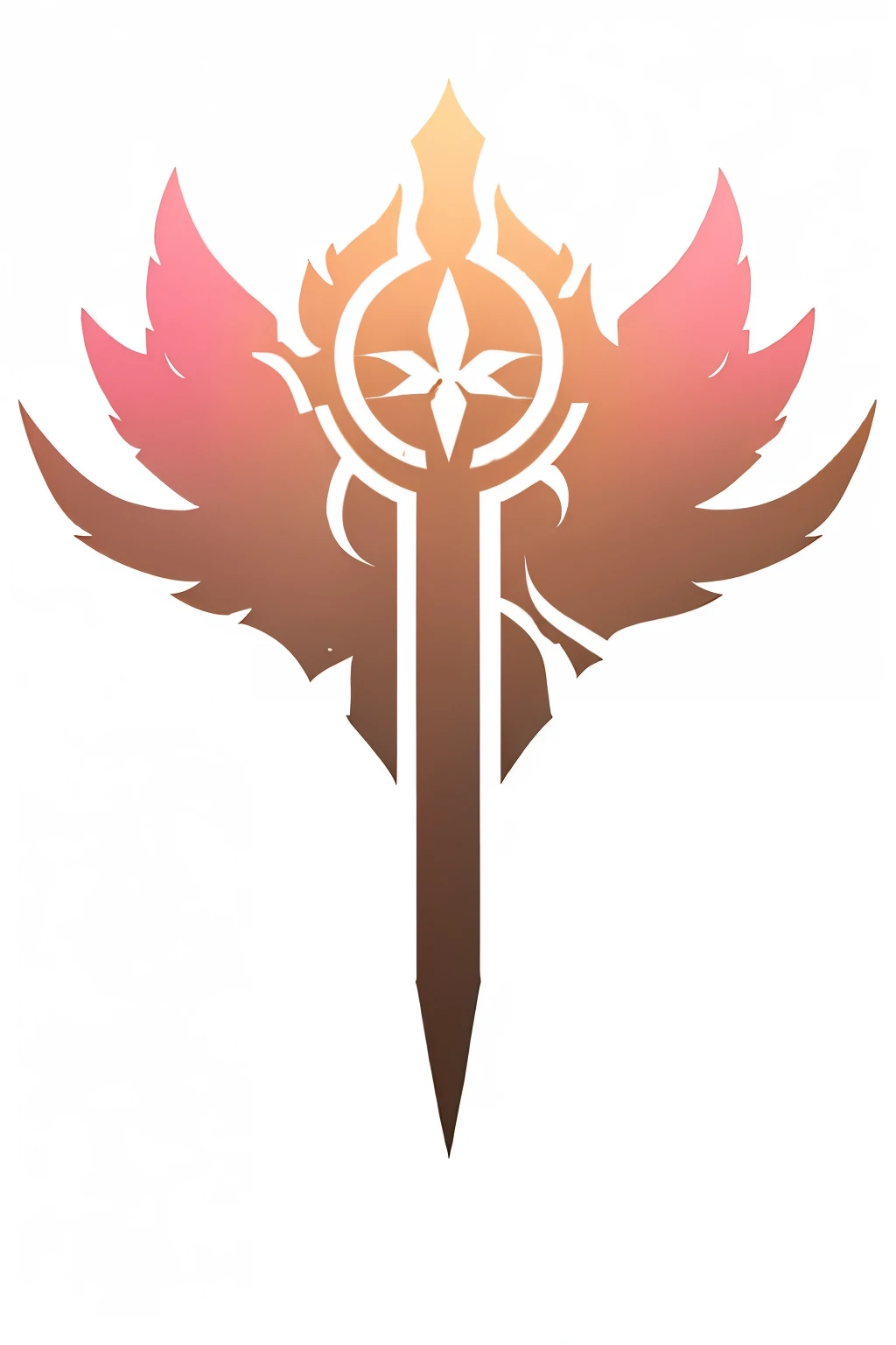 a very simple organic wind logo for a faction in an RPG world, Using the color Tranquil Pink, balance, ILM, symmetrical, chic, high quality, with a white background