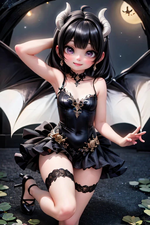 Satan pool party symmetrical and perfect proportions, The demon in the middle