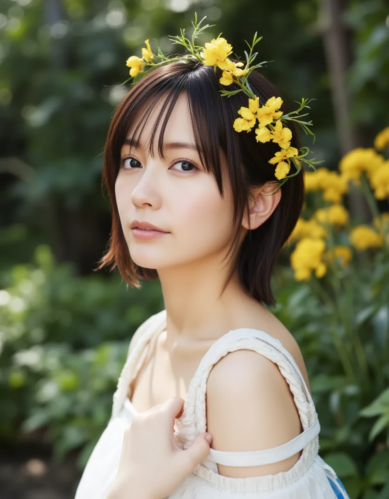 ((of the highest quality)),((masutepiece)),((Very beautiful)), Outstanding light and shadow, One girl, hair messy, Realistic skin texture, isolated wet rocky area, Tropical Plants, Feminine pose