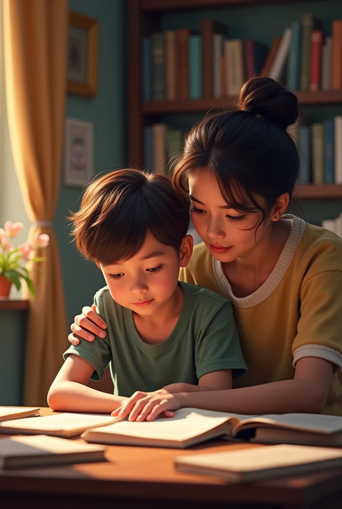 working mom worried by his  son question 